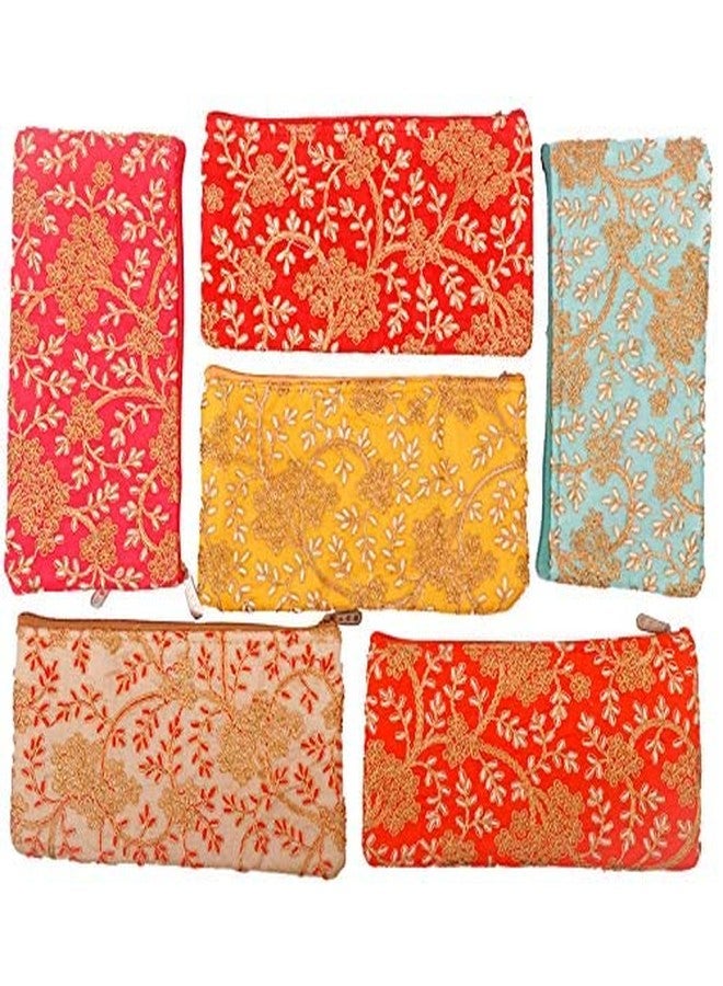 AT Ankit Traders Traditional Embroidered Zipper Purse for Women Pack of 18 | Return Gifts for Baby Shower, Haldi, Mehendi, Wedding | Multicolor Ethnic Pouch Set - Image 2